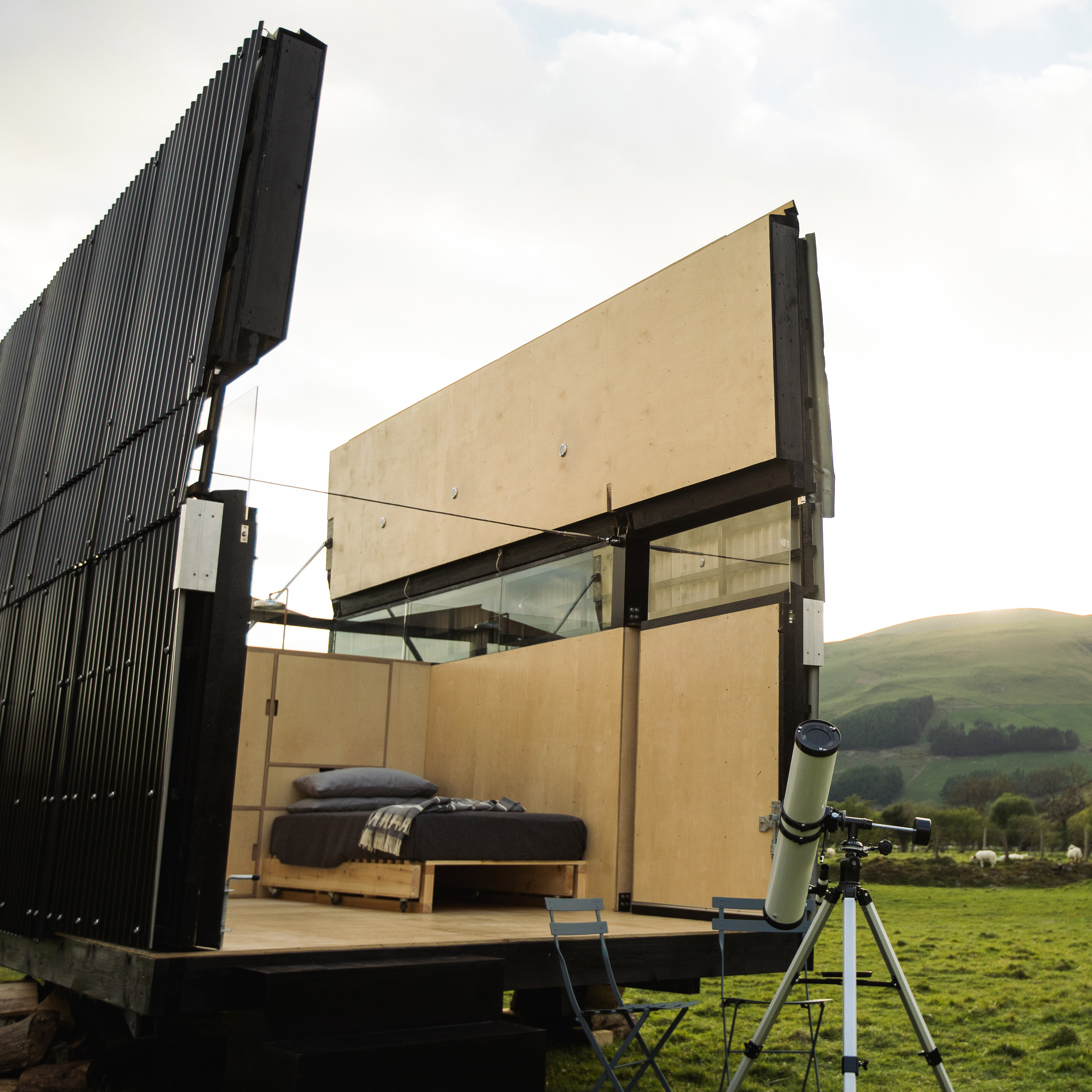 Eight pop-up "glamping" cabins built to tour the Welsh countryside-36