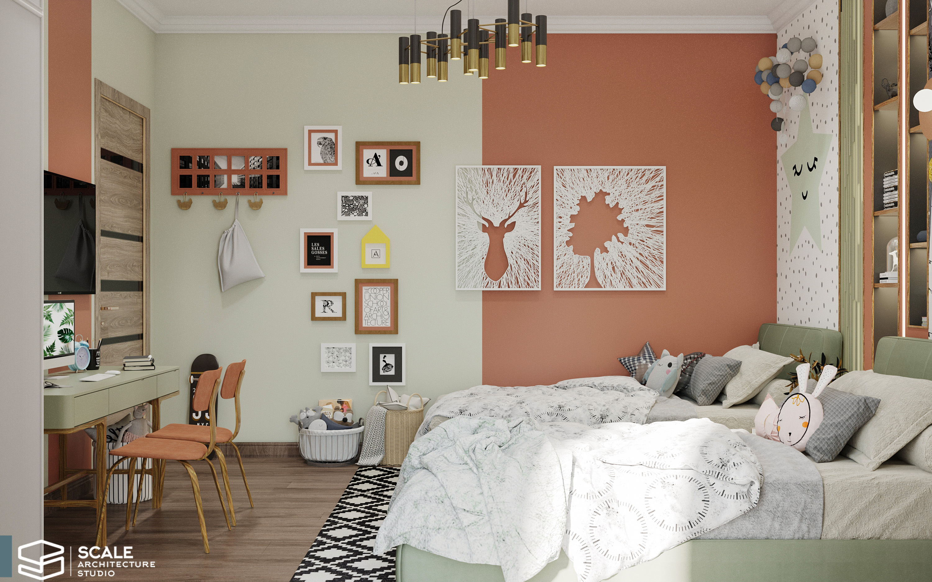 现代儿童卧室设计丨Scale Architecture studio office-5