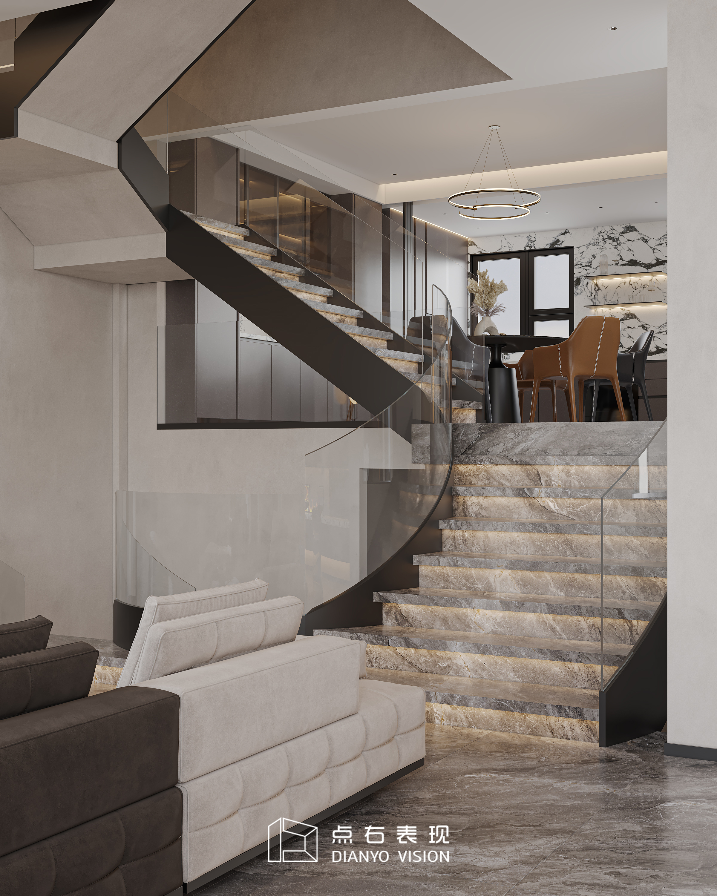 现代轻奢风格室内设计丨点右效果图表现-7