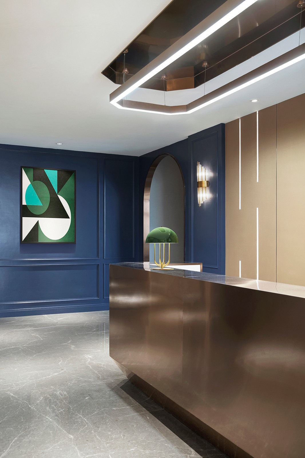 黄铜 复古蓝，营造现代精致空间  太合南方设计-5