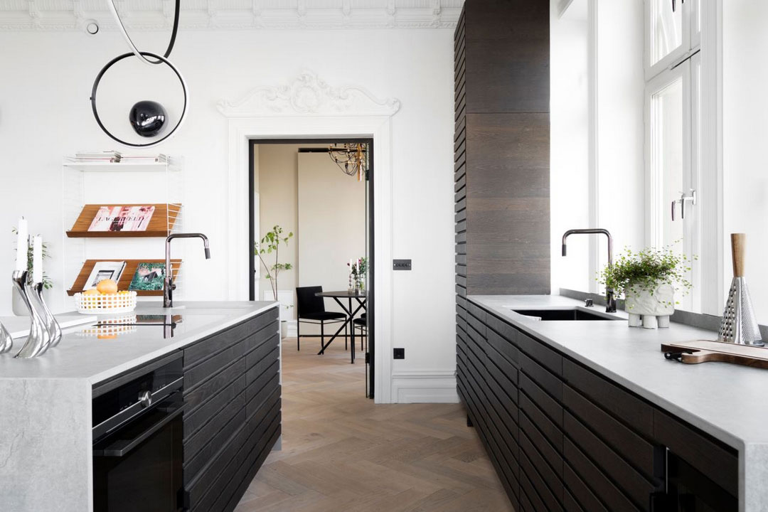 斯德哥尔摩独特公寓 | 黑白装饰的视觉冲击-12