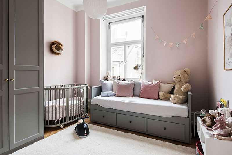 斯德哥尔摩橄榄绿公寓，法式风情融入北欧设计-24