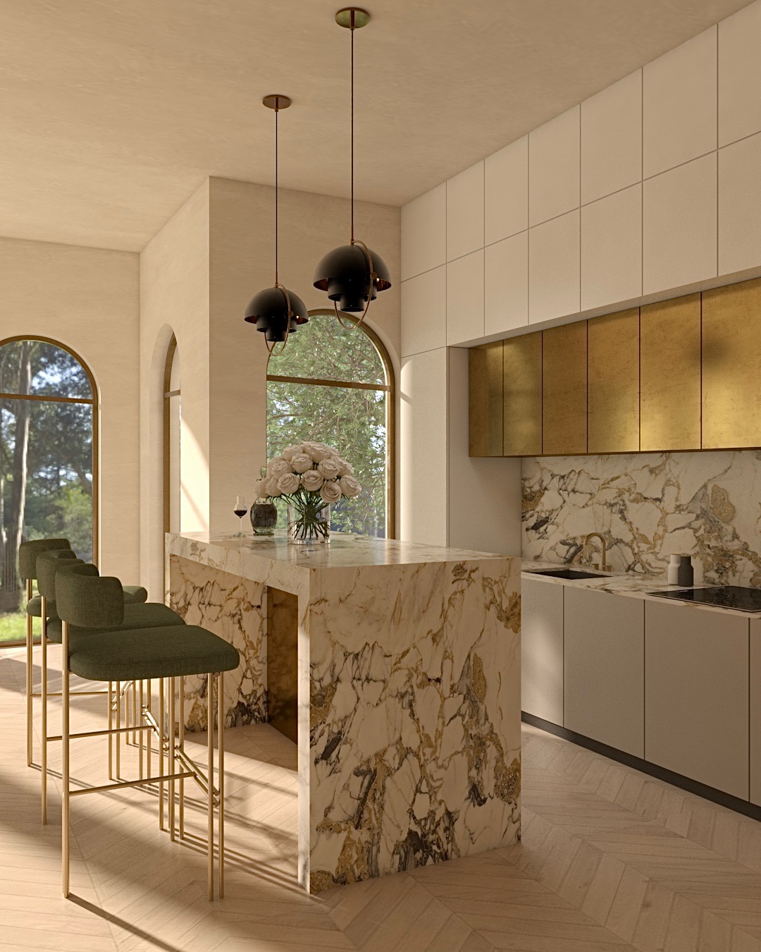 Modern Kitchen Design - 3D Visualization-1