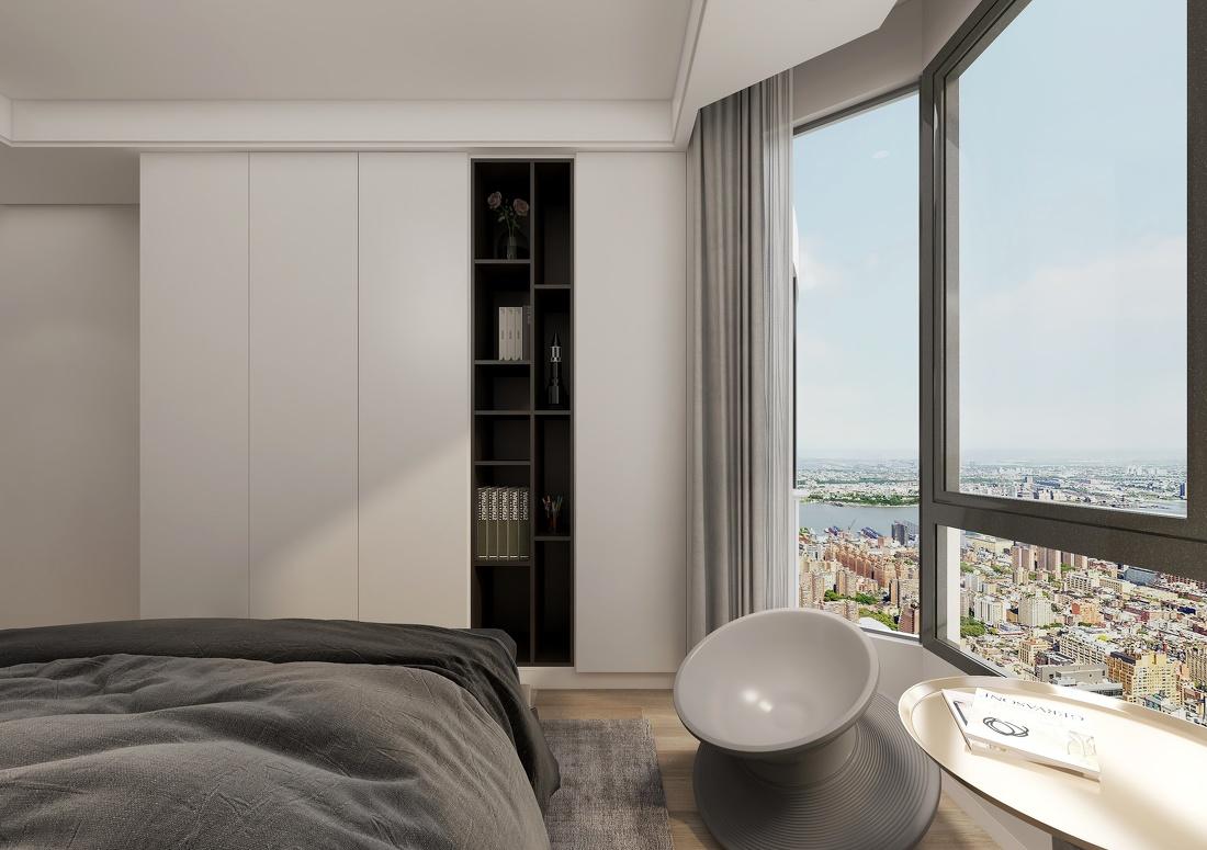 现代风 108m²灰色调极简之家-11