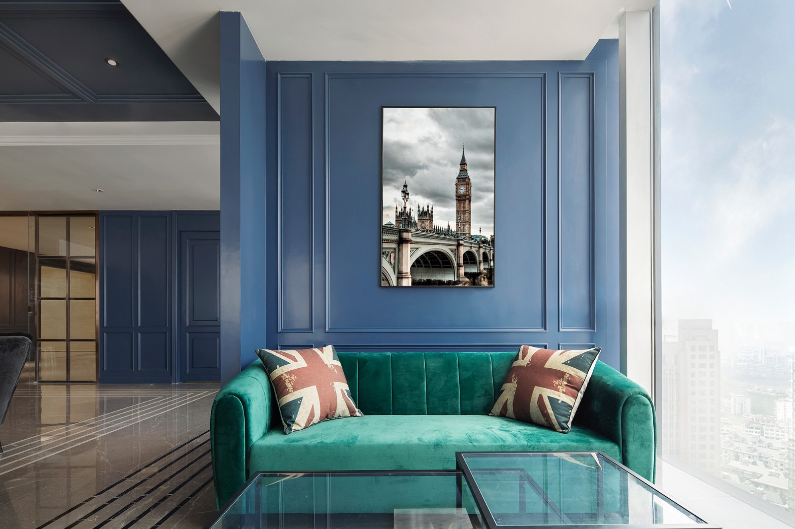 黄铜 复古蓝，营造现代精致空间  太合南方设计-21