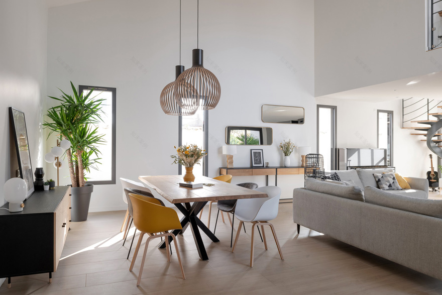 村庄房屋改造成现代别墅项目丨法国丨Soleil Noir(室内建筑师),Skéa Designer-9