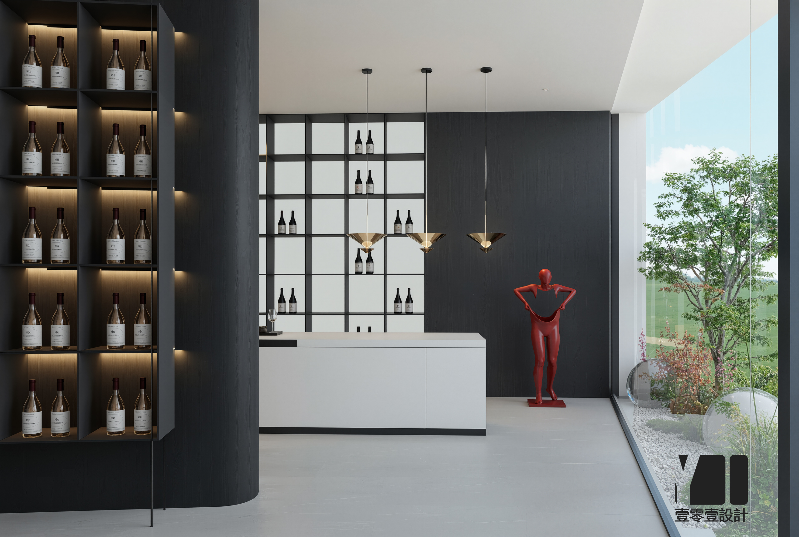 展厅设计 高级灰的沉默 被一抹红唇吻出裂痕-2