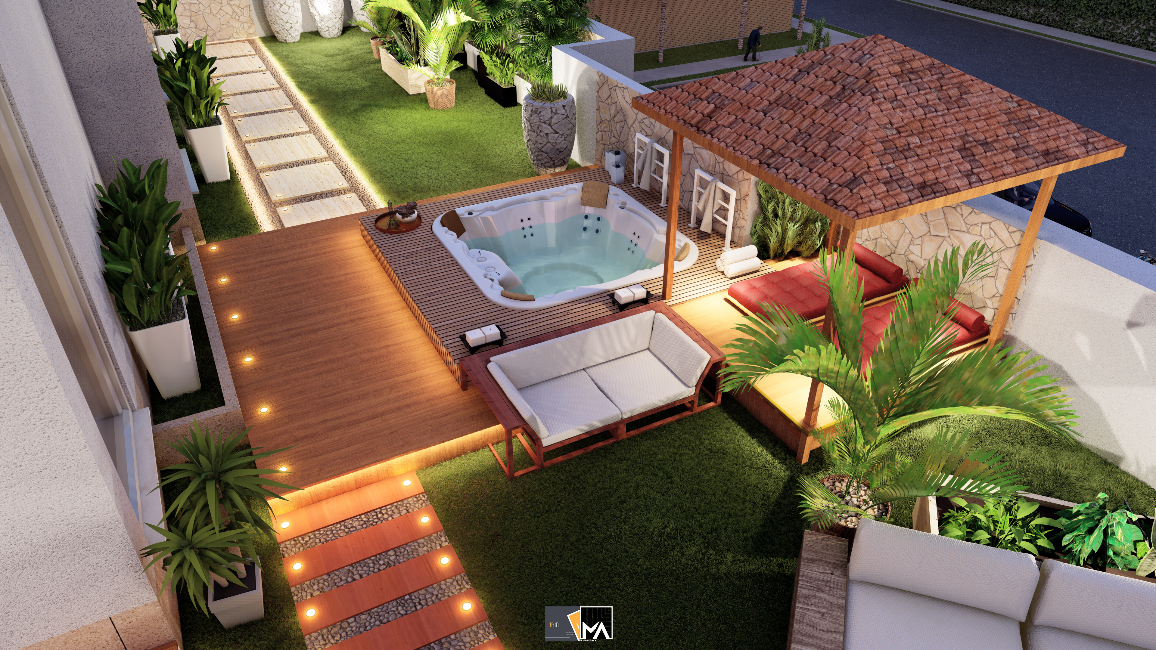 屋顶景观别墅棕榈山丨TRIO INTERIORS-12