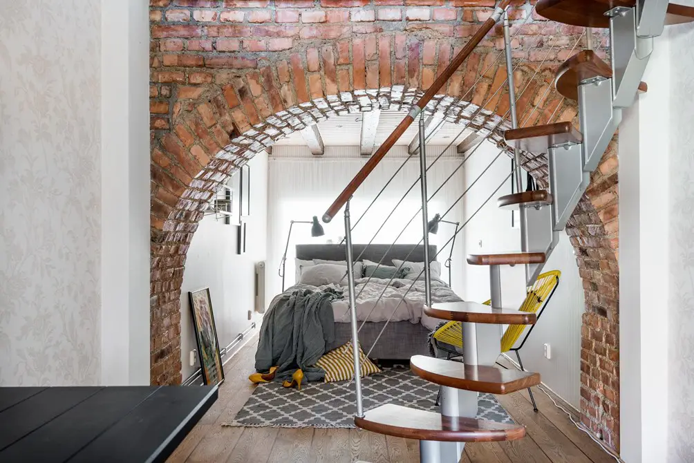 砖拱卧室的活力黄 | 打破中性空间的完美平衡-19