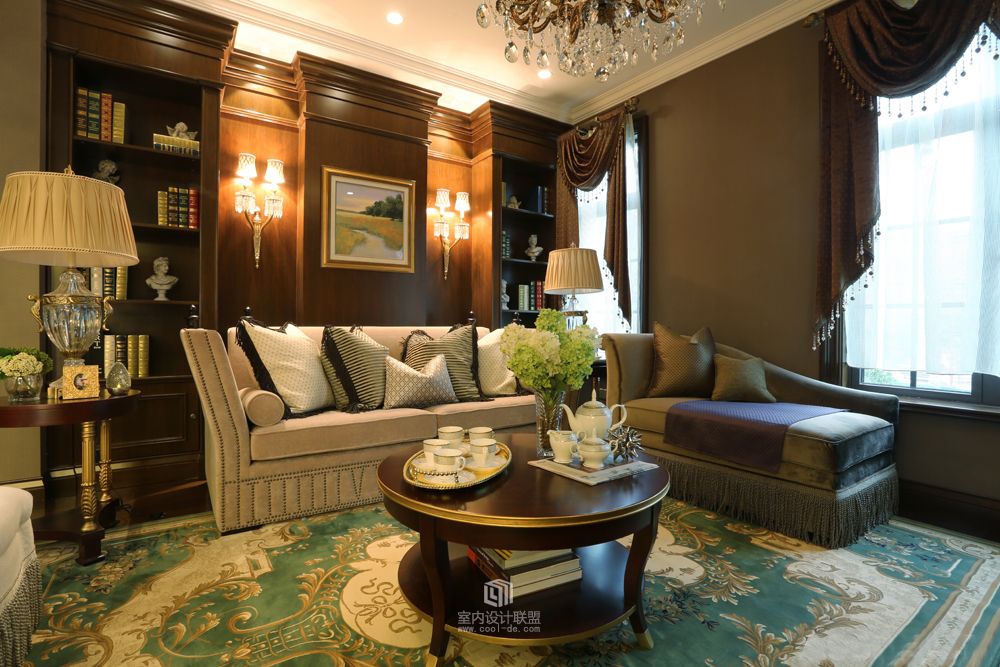 叶迹设计  重庆德旭翡翠御园B1样板间 英式贵族格调-20