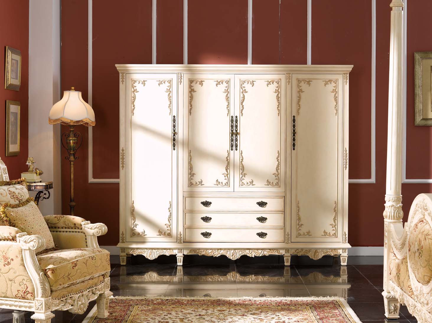 高清古典美式风格 卧室客厅餐厅书房家具场景图片素材-2-22