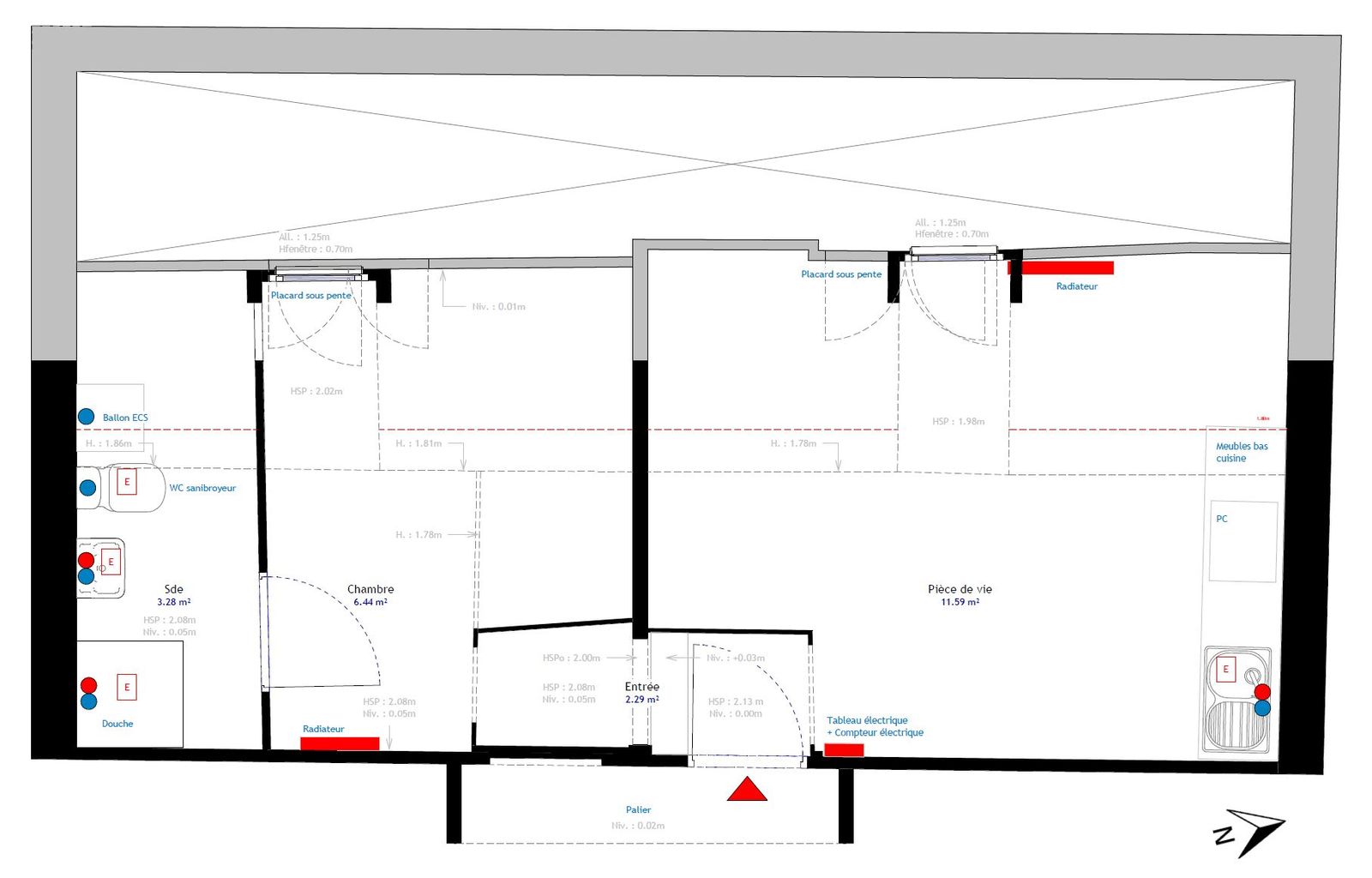 巴黎小型阁楼公寓改造丨法国巴黎丨Volta设计工作室,室内建筑师Agathe Lavaud-36