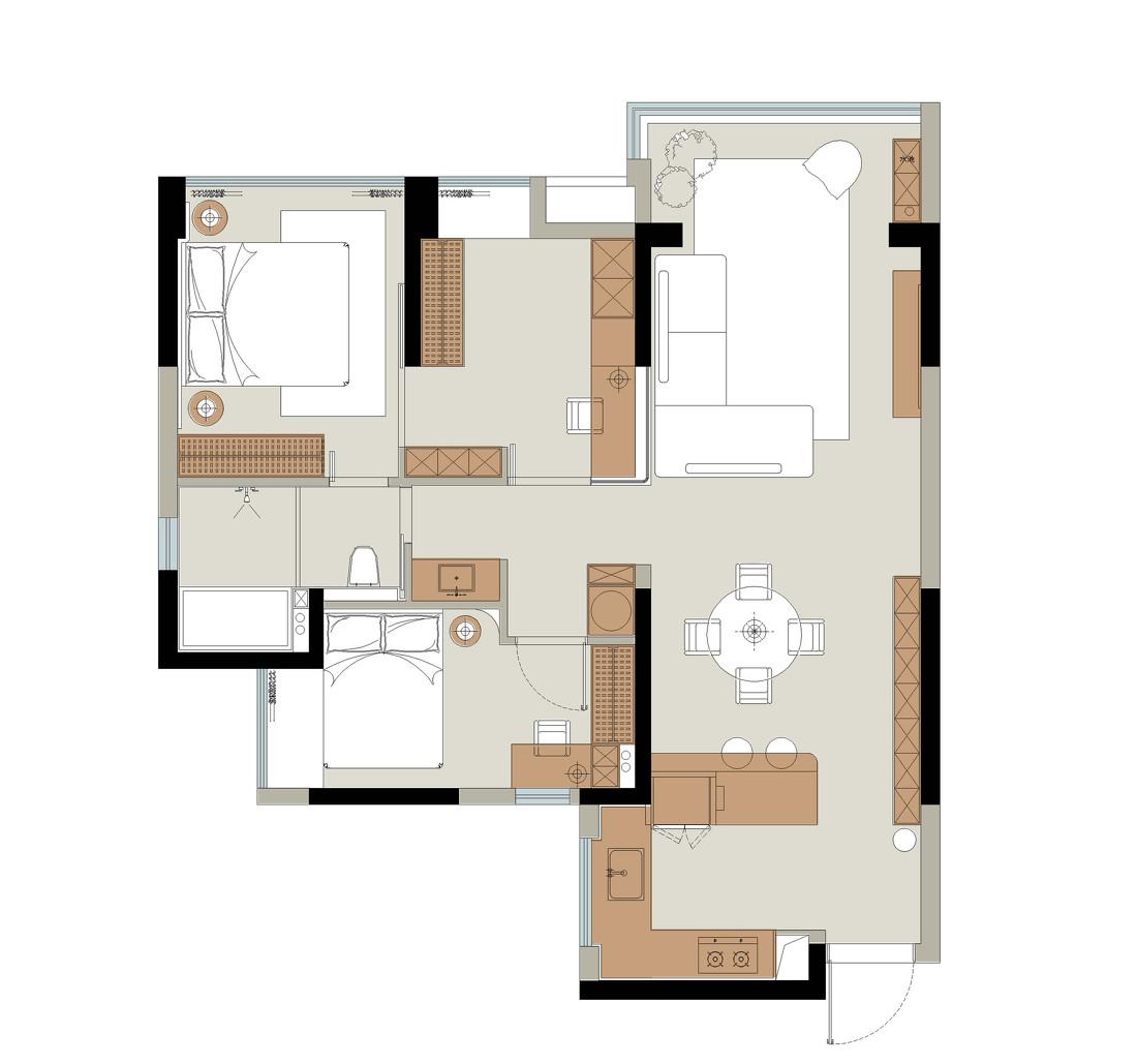 89㎡南洋复古风一人一猫独居住宅设计-50