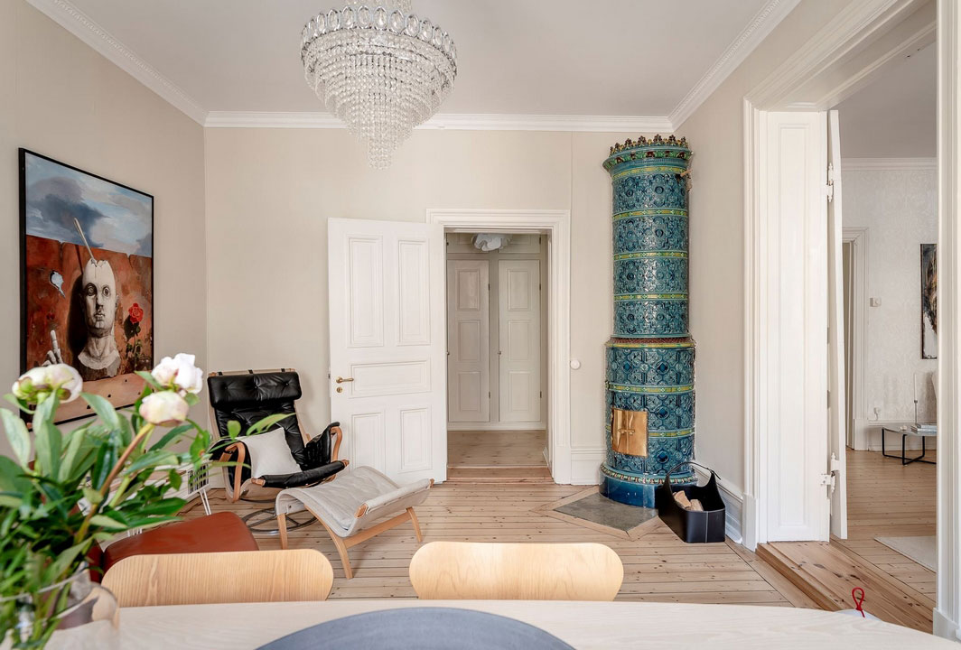 色彩斑斓的瑞典公寓 | 现代艺术装点生活空间-8