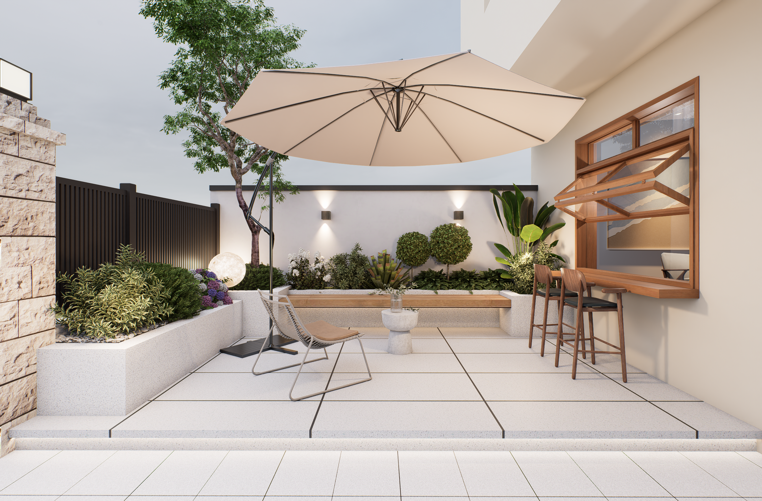 现代小院 · 极简线条与自然元素的优雅共舞-0