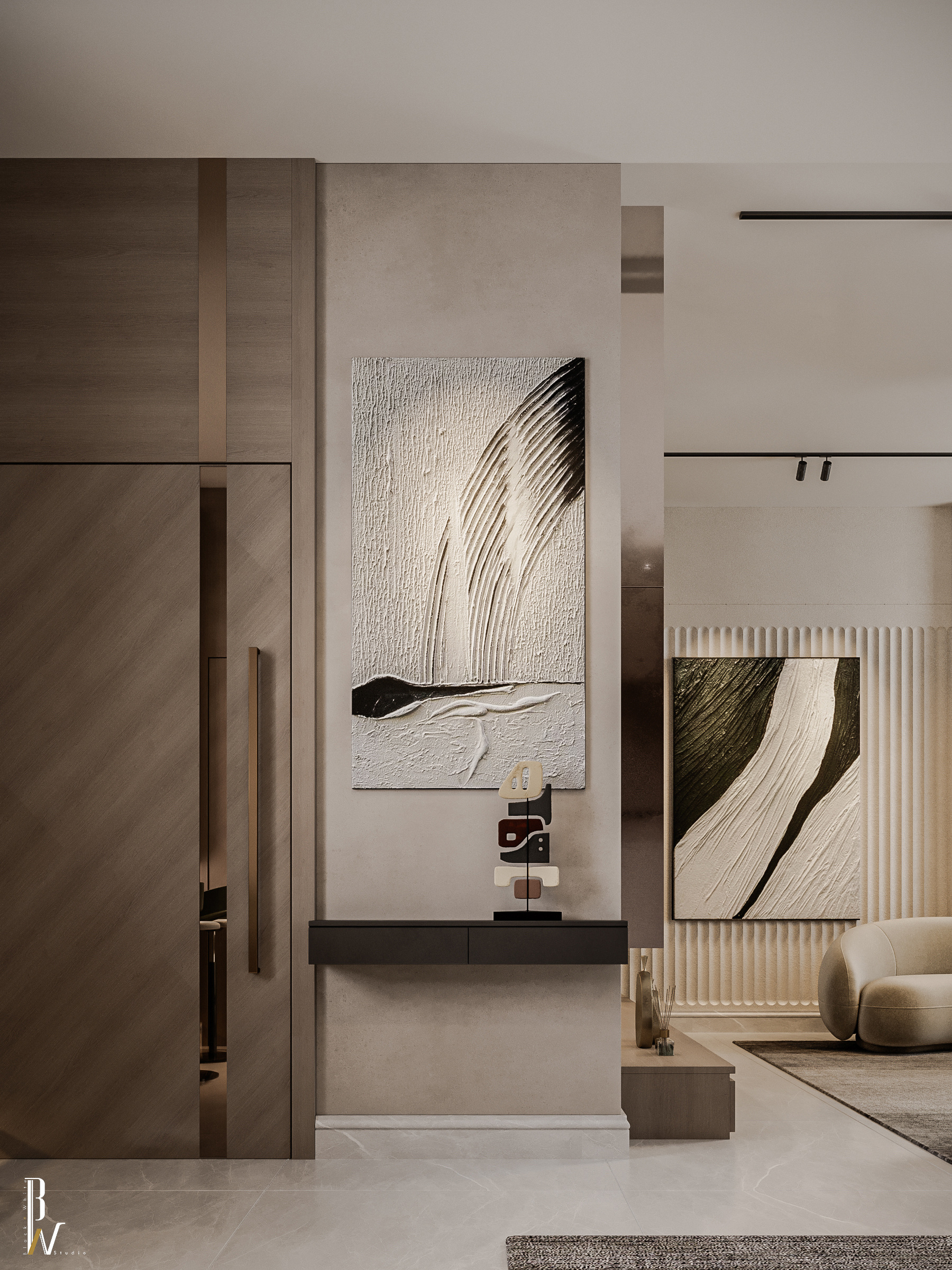 客厅设计丨Oman丨Black N White-31