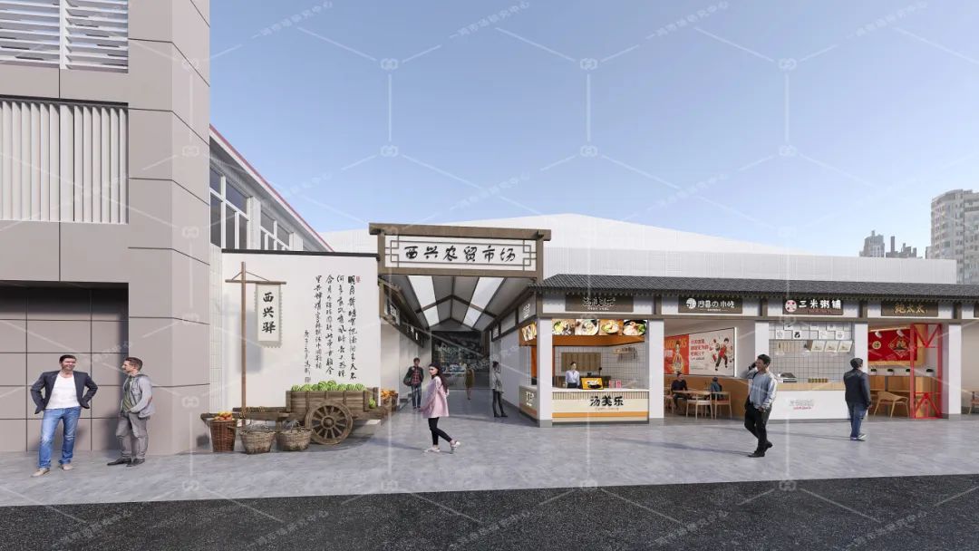 农贸市场设计案例｜老旧钢棚市场的蝶变重生，杭州西兴市集解锁国风古韵之美-100