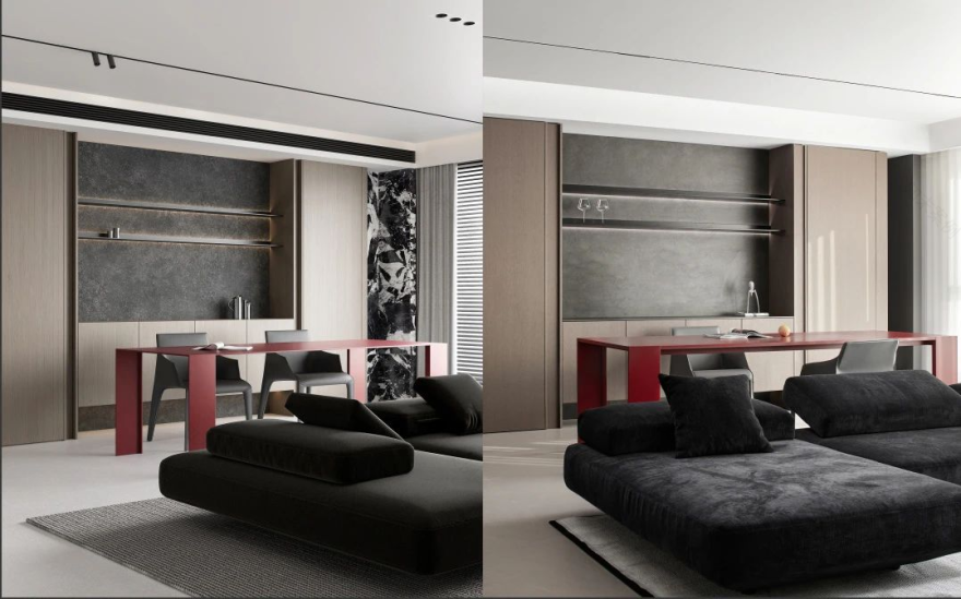 河北石家庄 178㎡黑与红的优雅交响丨中国河北丨青禾设计-25