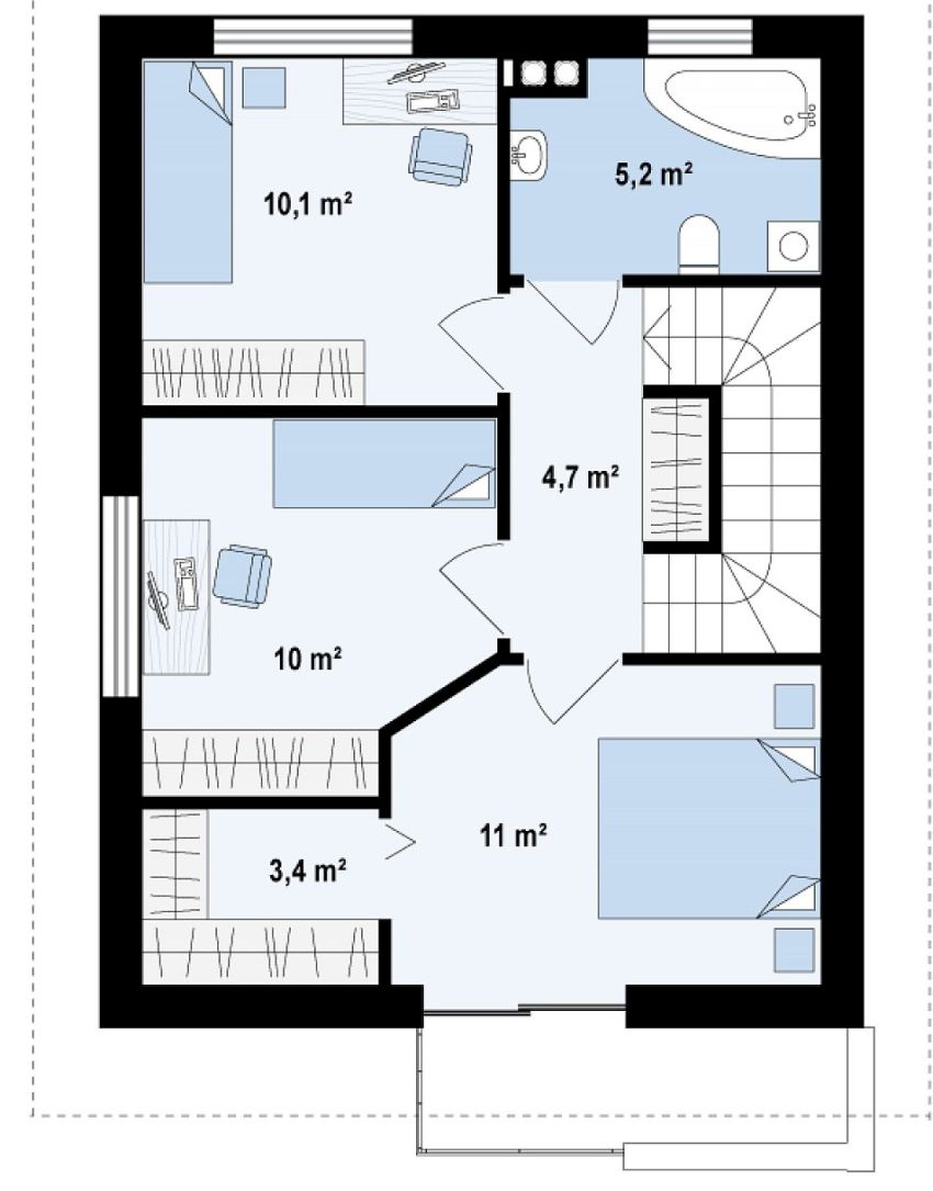 现代带阁楼房屋设计案例-10