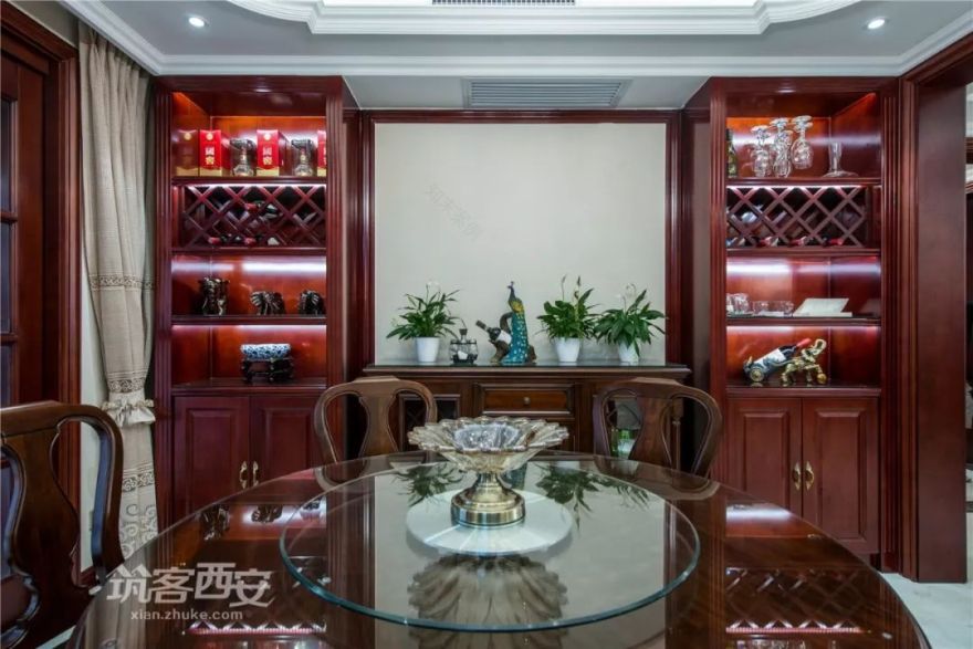 西安紫薇永和坊美式家居,设计师白聚强的茶艺收藏空间-36