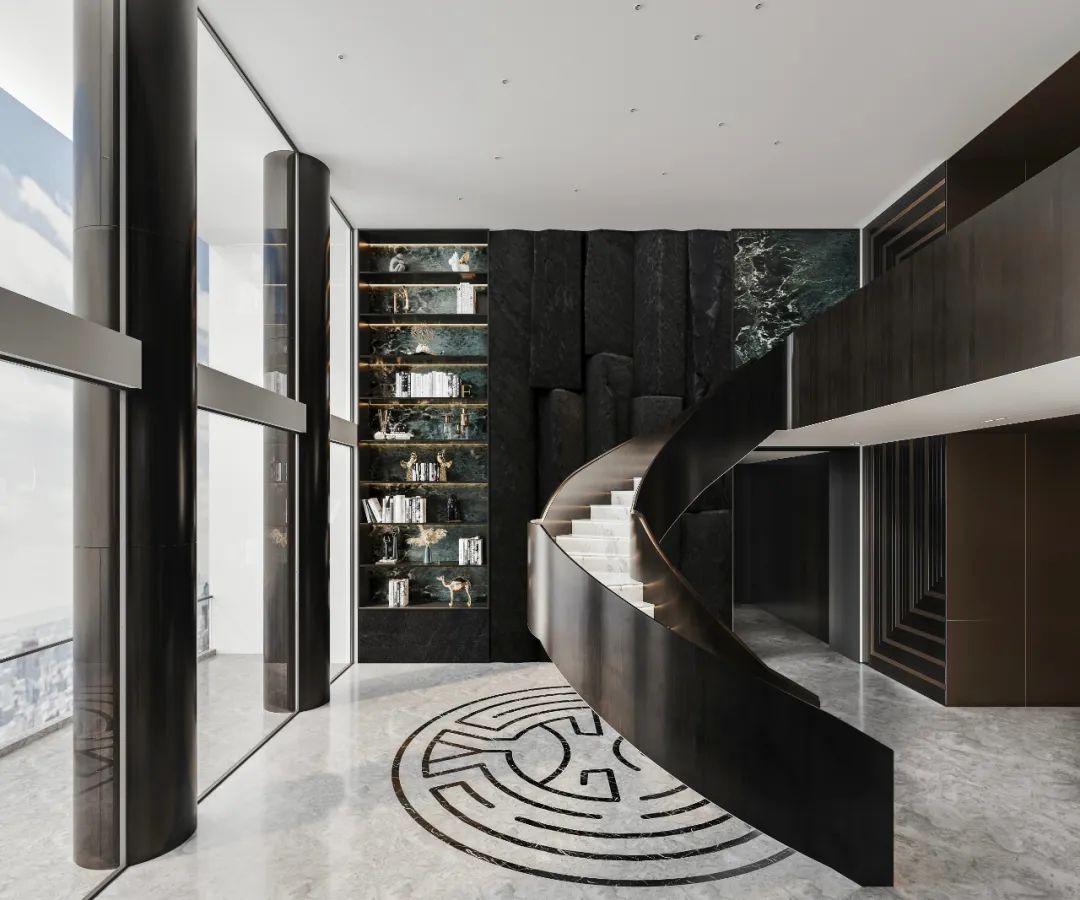 上海 1200㎡大平层,现代与自然完美结合-12