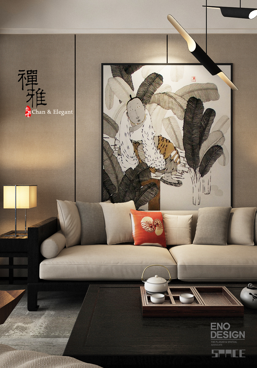 禅·雅新中式客厅设计-8