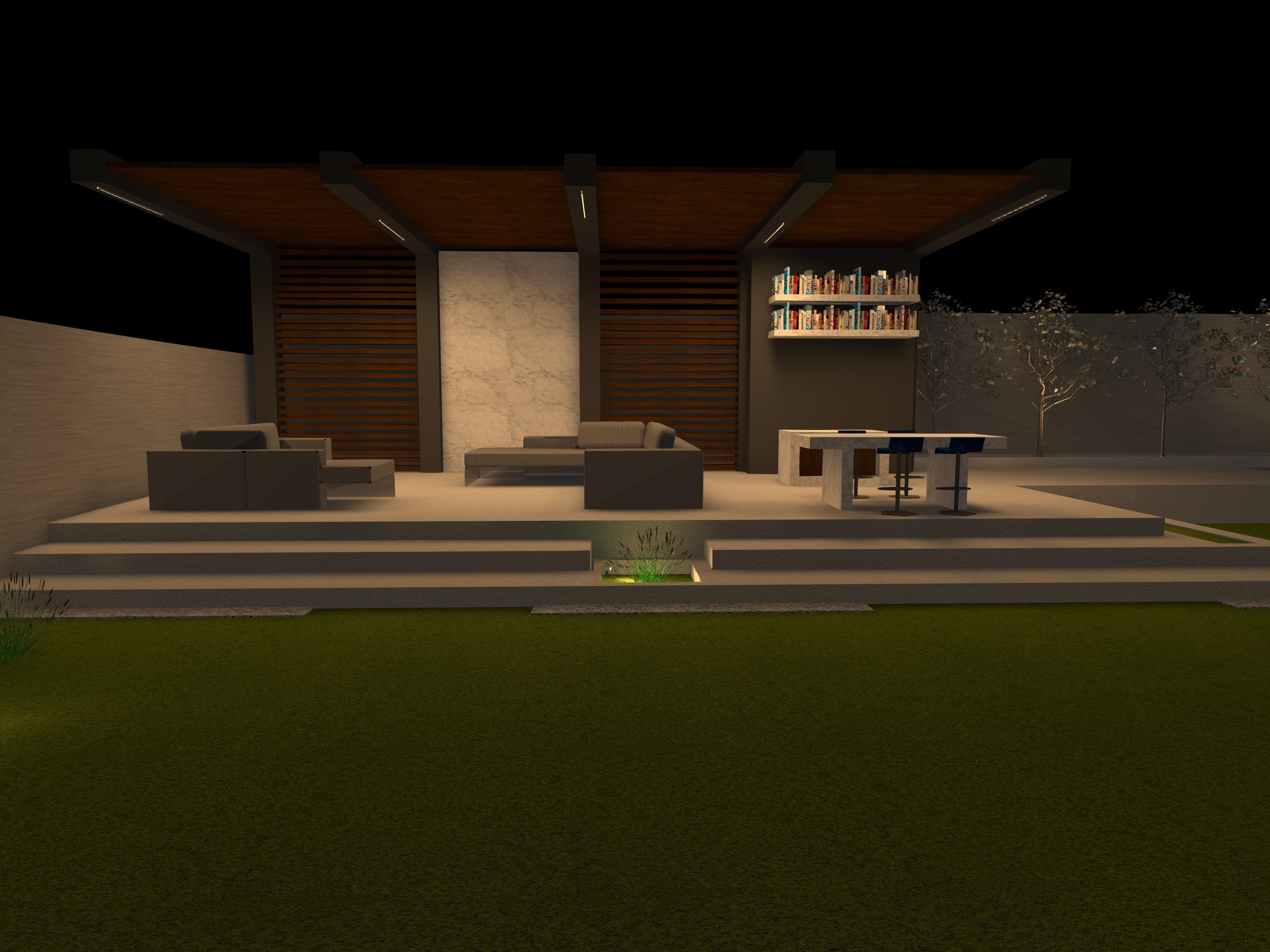 Private Villa Facade & Landscape Lighting design-11