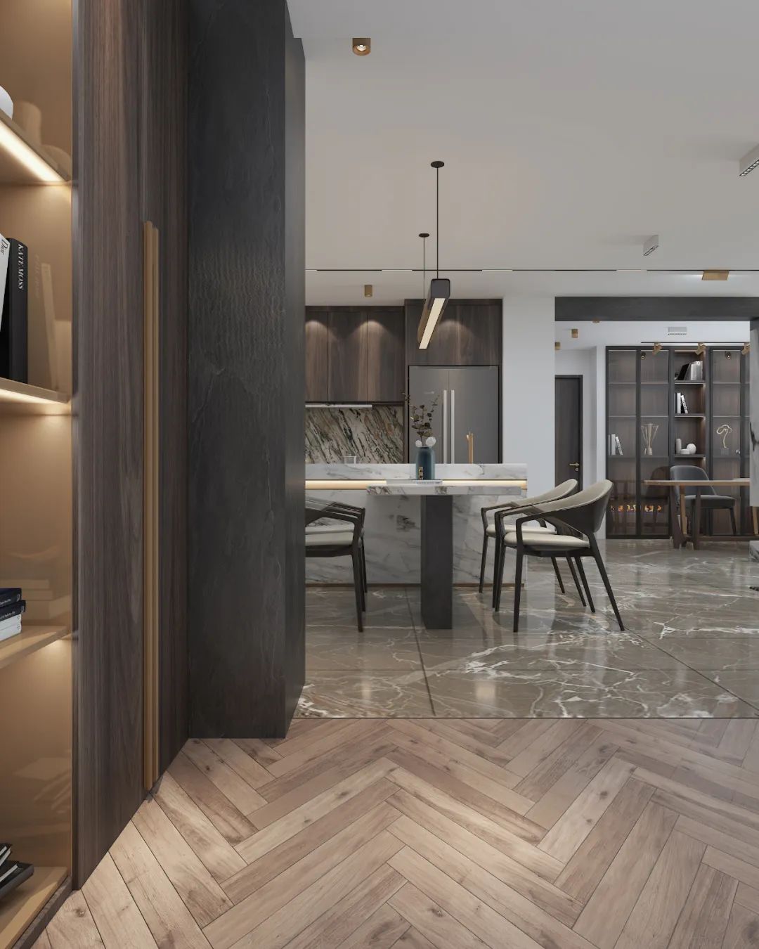 山水绿石韵,时尚简约中的奢华之家-16