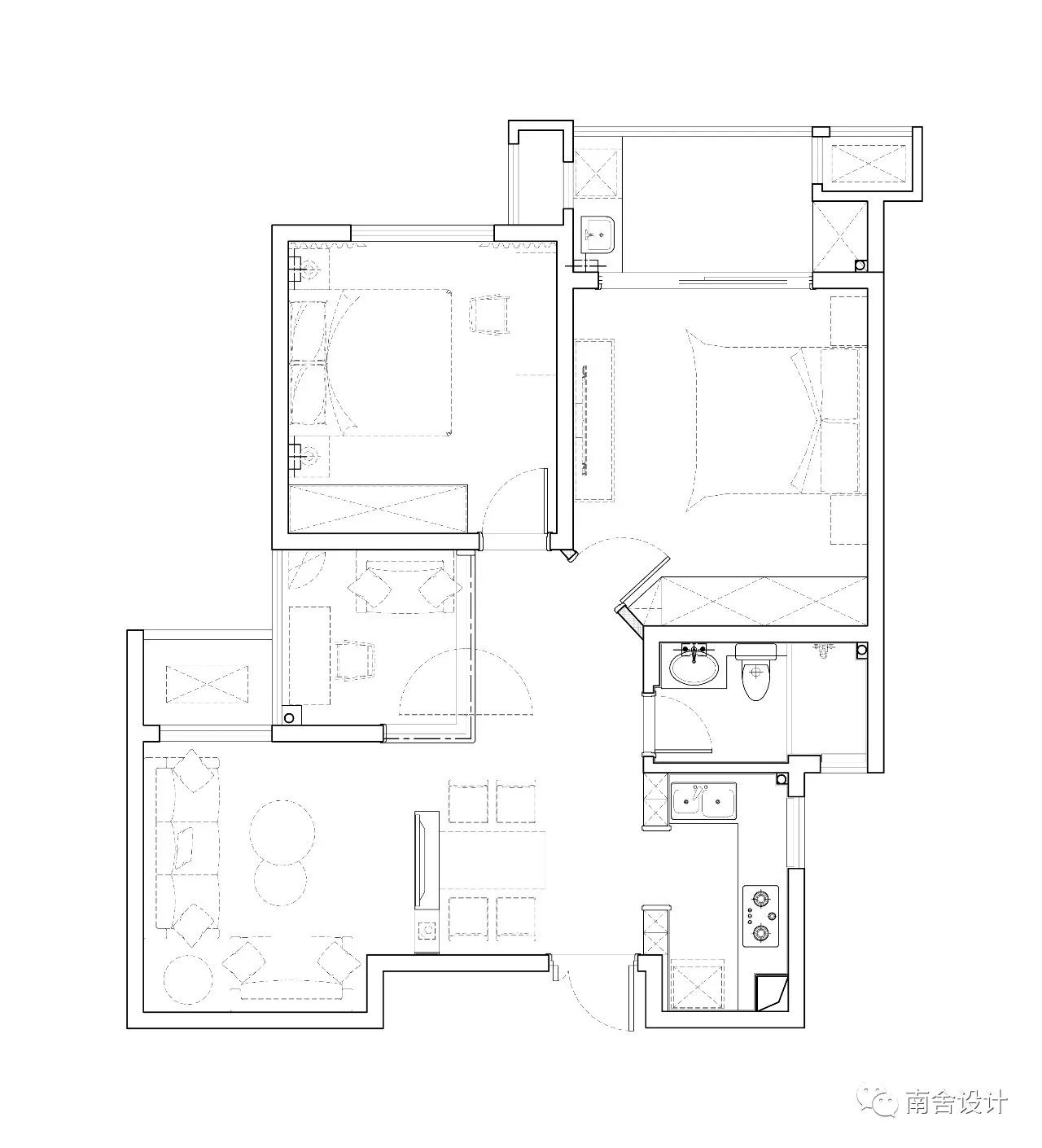 南舍空间设计新作《三原色》——旭日上城二期北欧风实景-11