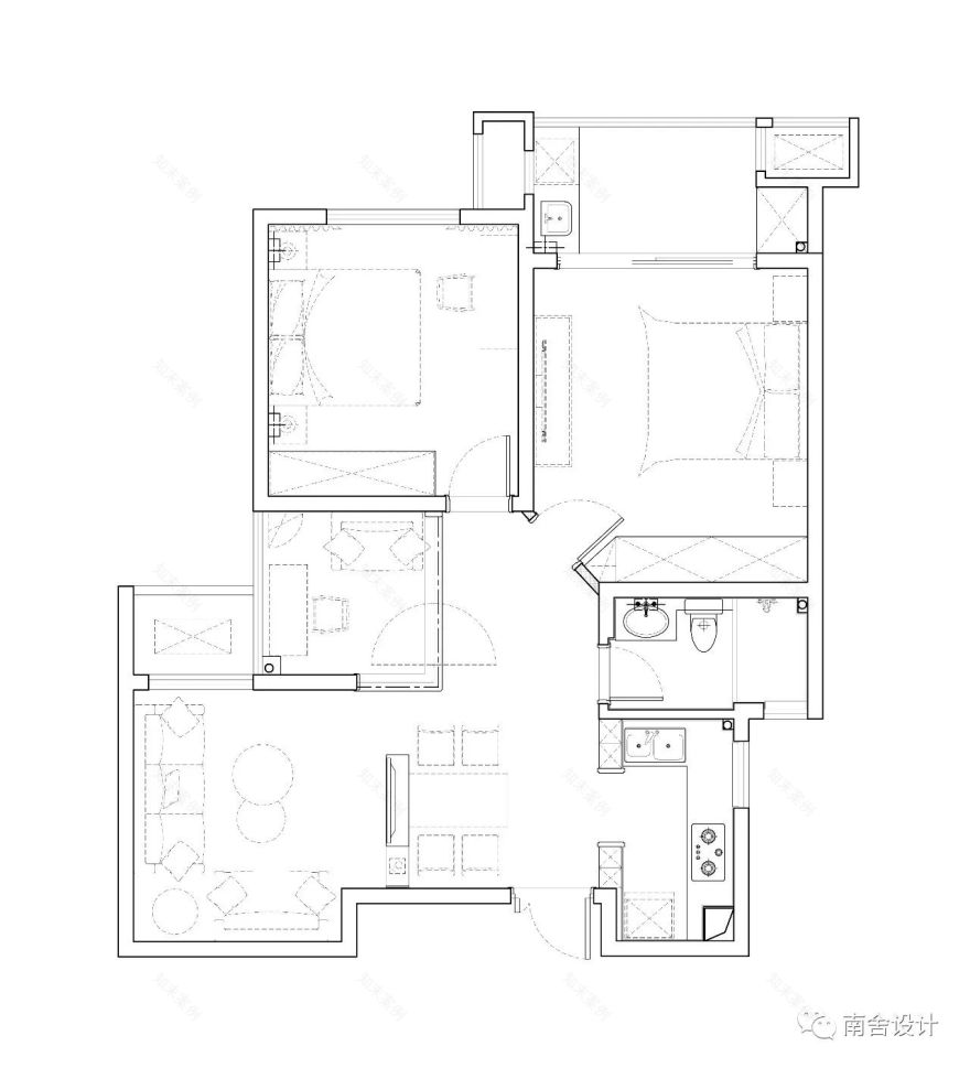 南舍空间设计新作《三原色》——旭日上城二期北欧风实景-11