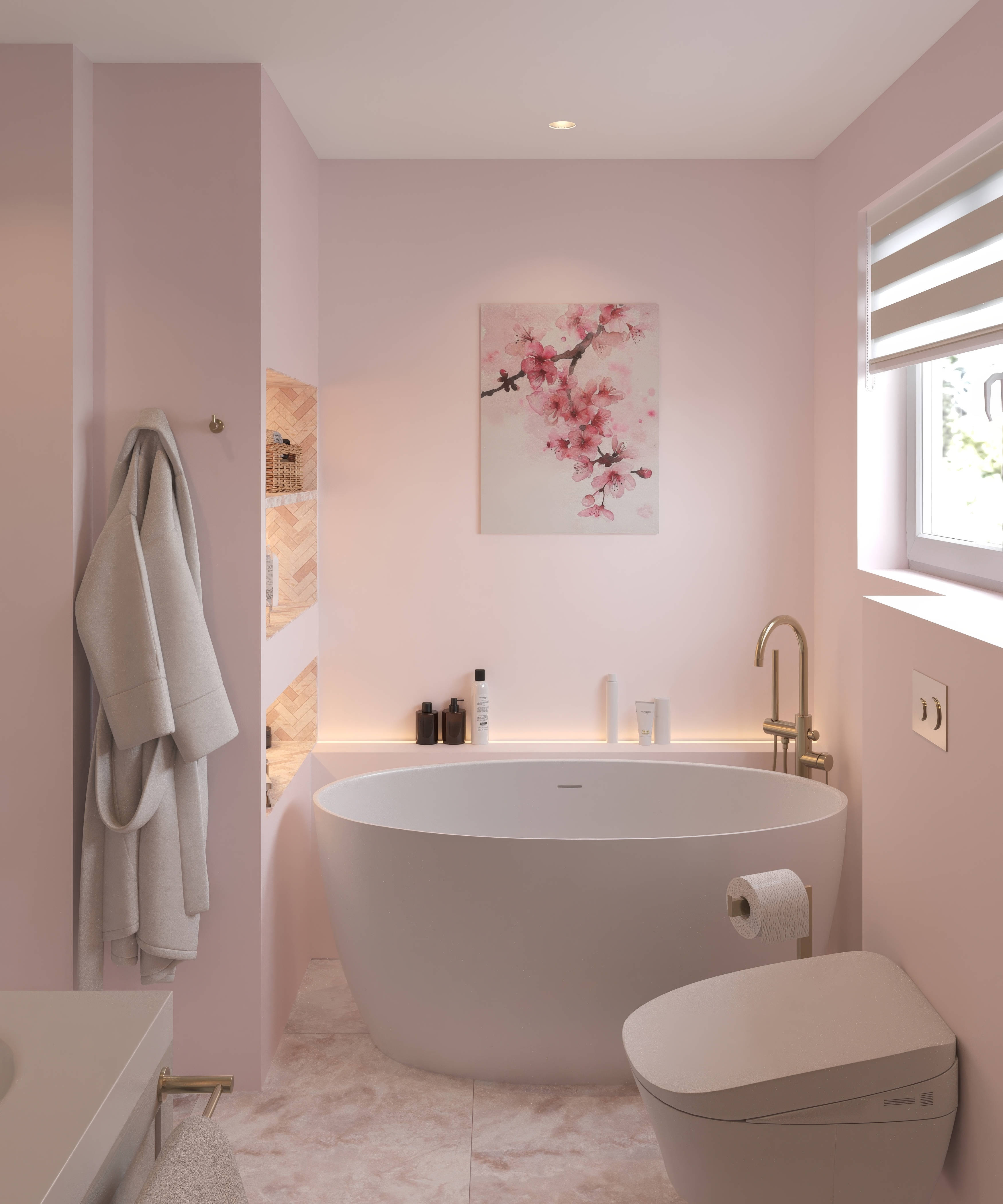 粉色调浴室3D可视化项目丨Kseniya Petrusevich-3
