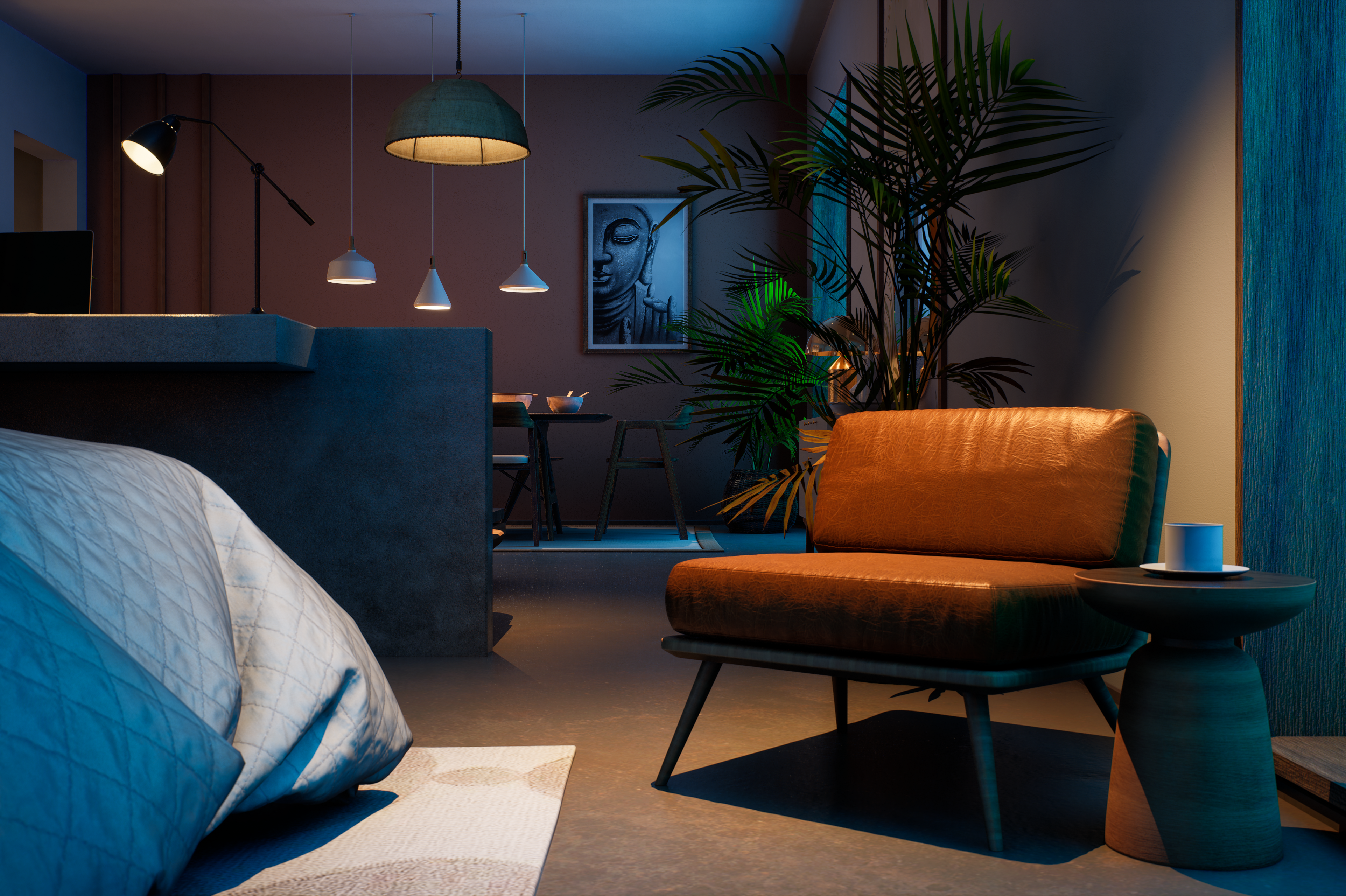 单间公寓 夜景丨Ar Tanzeel Amjad-13