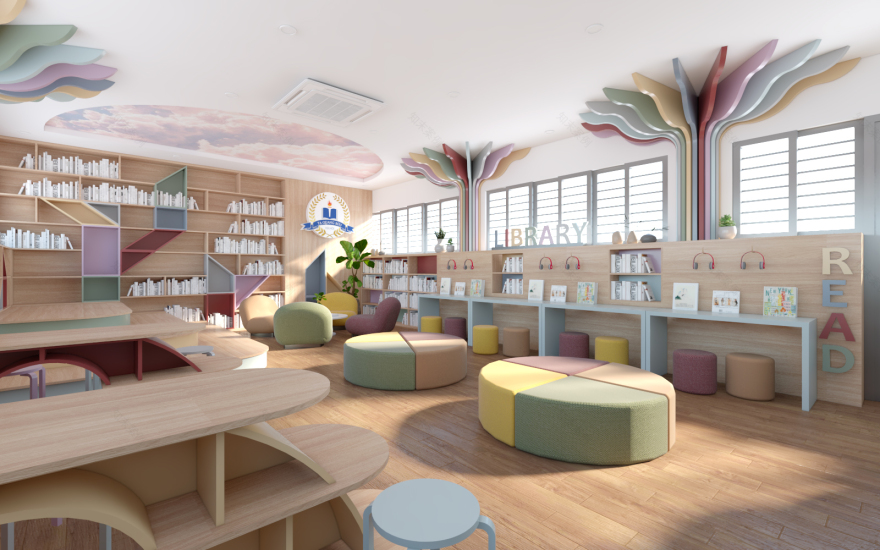 茶光富学校儿童图书馆丨越南河内-8