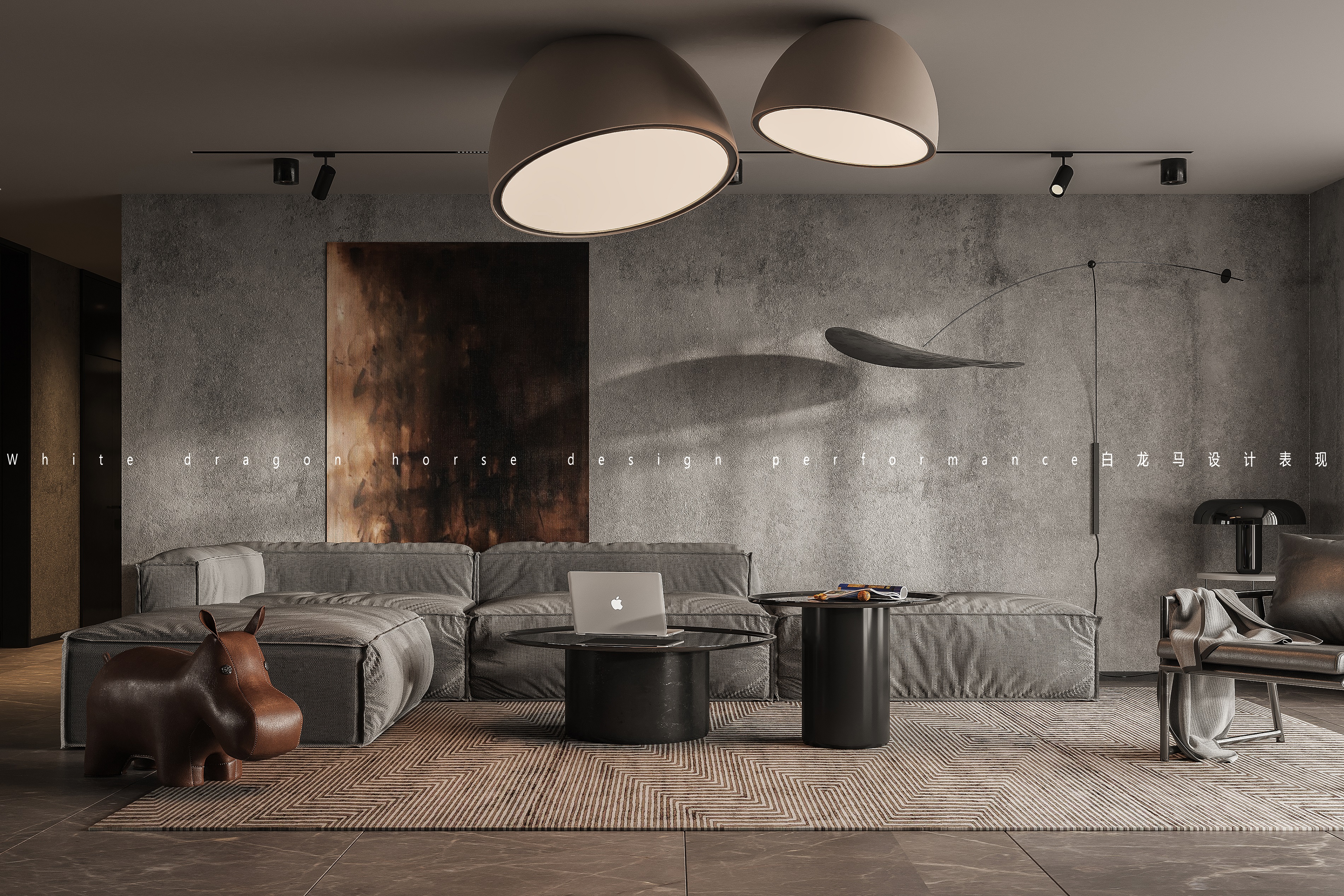 工业风客餐厅——白龙马效果图-8