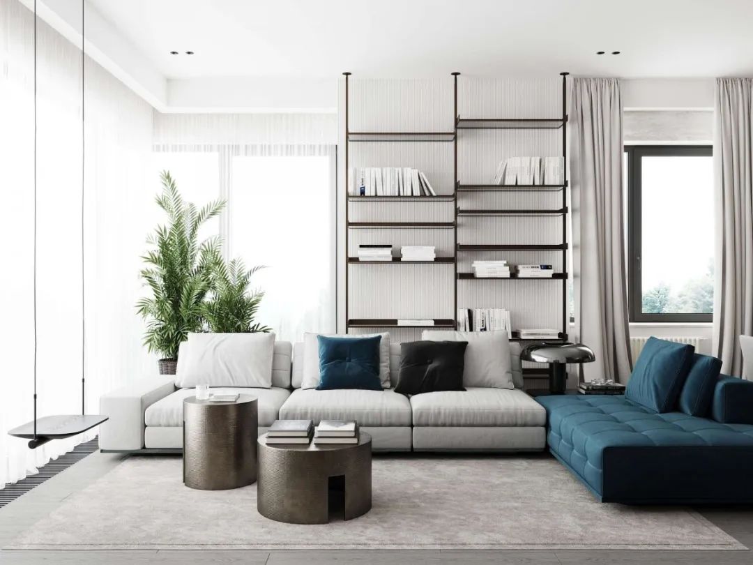 简约清新蓝白空间，趣味秋千设计诠释生活美学-8