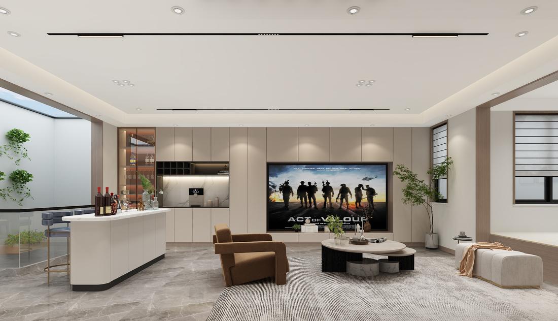 暖色系现代简约住宅设计-7