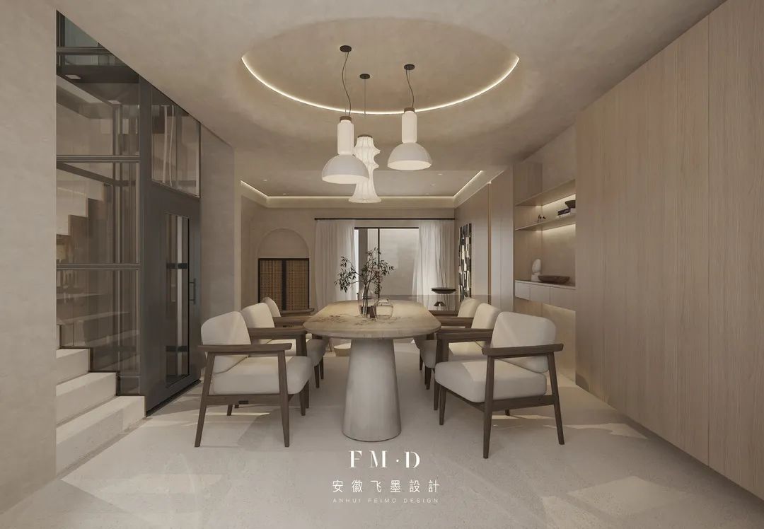 合肥岭湖墅侘寂风别墅设计丨中国合肥丨安徽飞墨设计-16