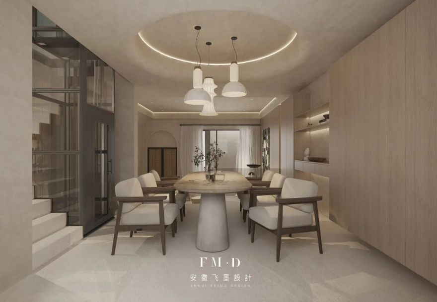 合肥岭湖墅侘寂风别墅设计丨中国合肥丨安徽飞墨设计-16