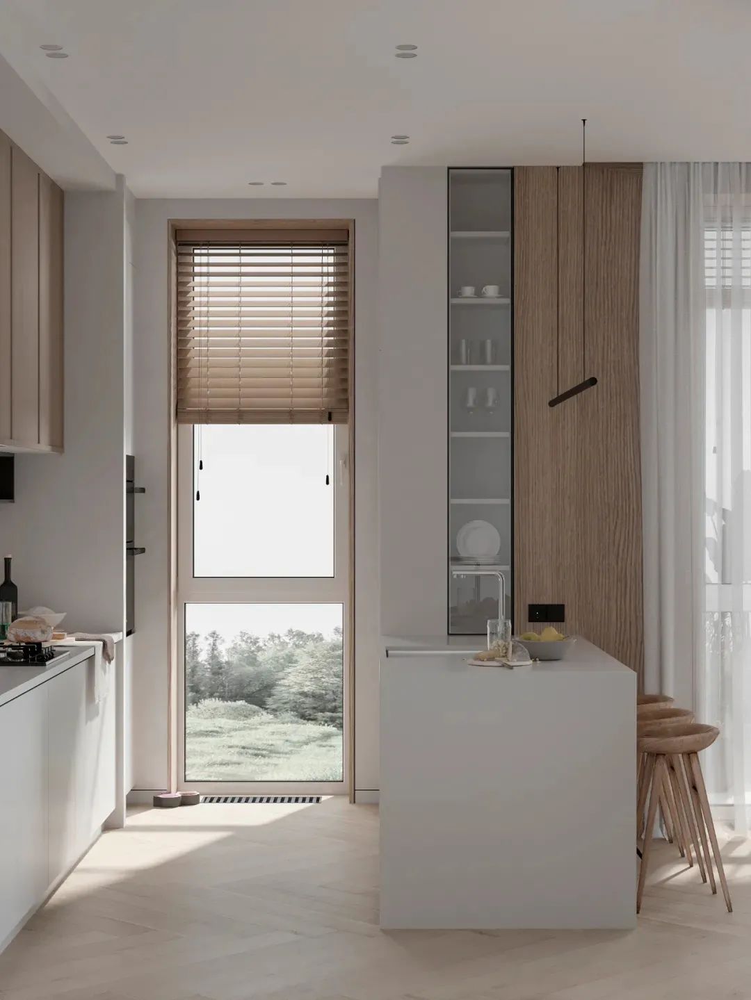 75㎡简约原木高级黑,年轻夫妇的完美之家丨Tomkin Design-25