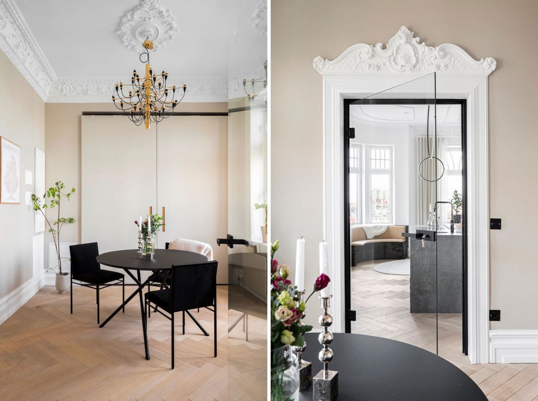 斯德哥尔摩独特公寓 | 黑白装饰的视觉冲击-20