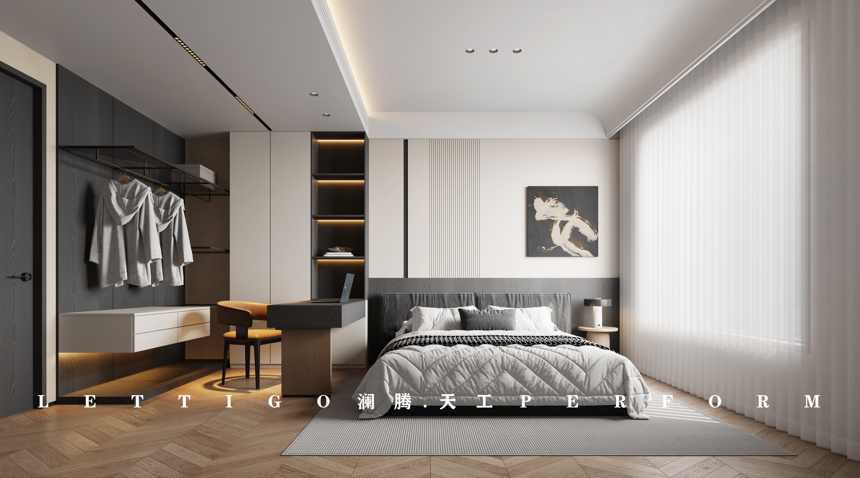 原木风温馨现代别墅，整个空间给人传递舒适的美感-14