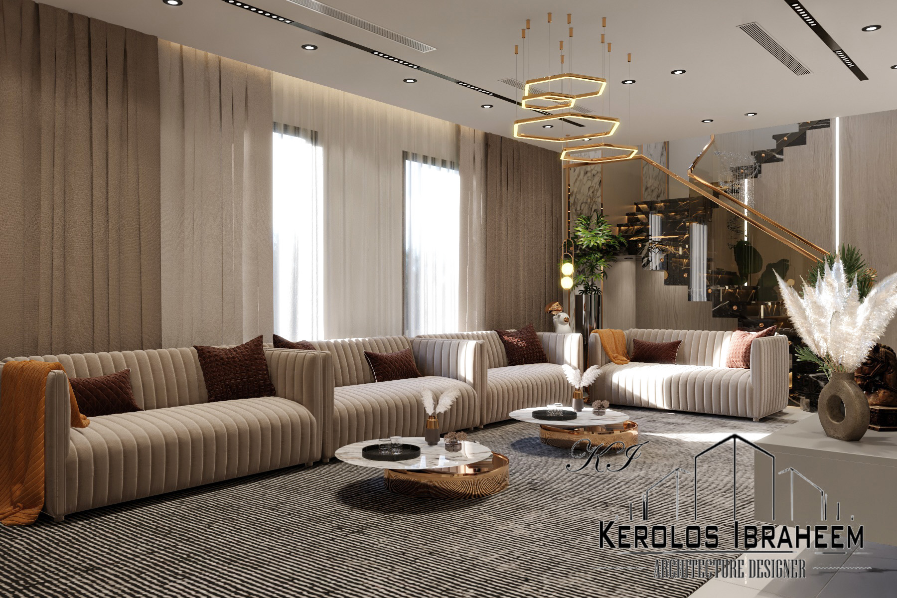 Reception Area on the Ground Floor of a Villa-3