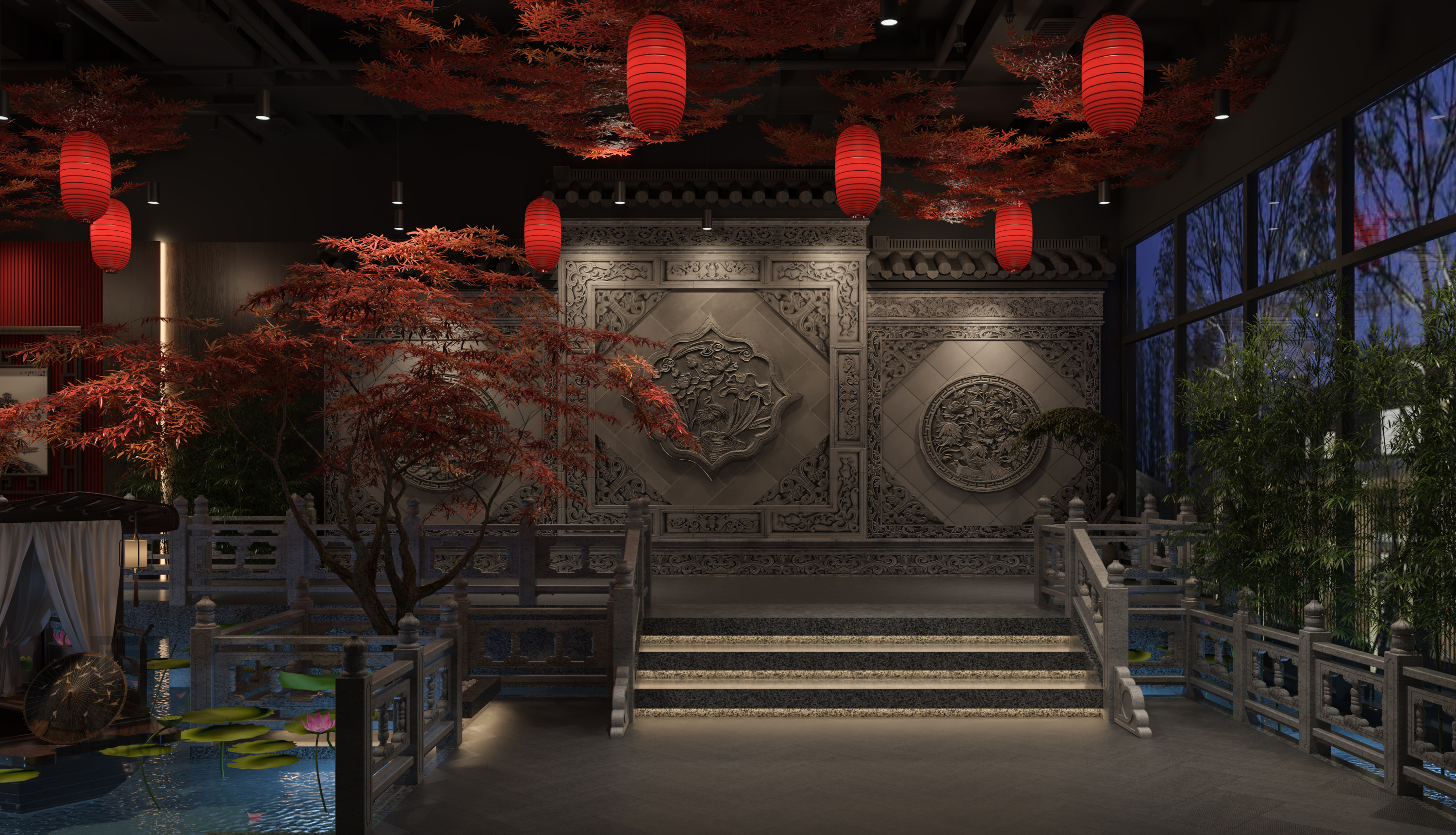 餐饮空间：徽韵十足的中式餐厅设计欣赏-2