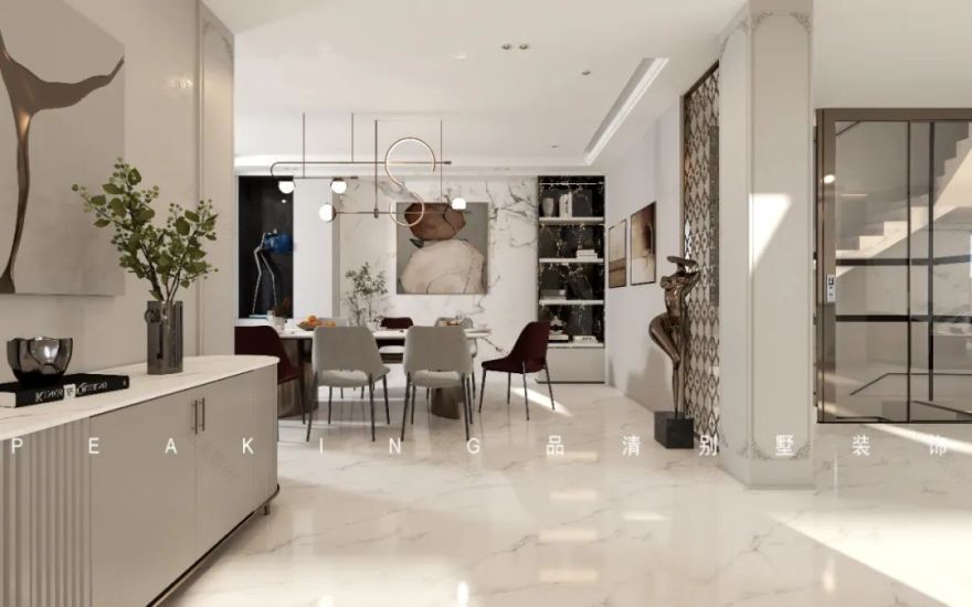 720㎡现代轻奢风格别墅装修案例-10