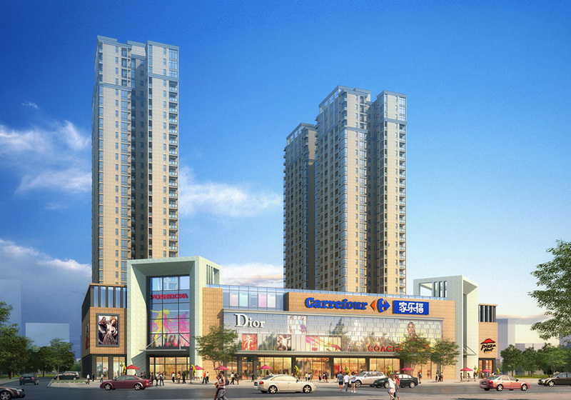 繁华都市中的宜居绿洲·商住楼建筑外观设计案例-28