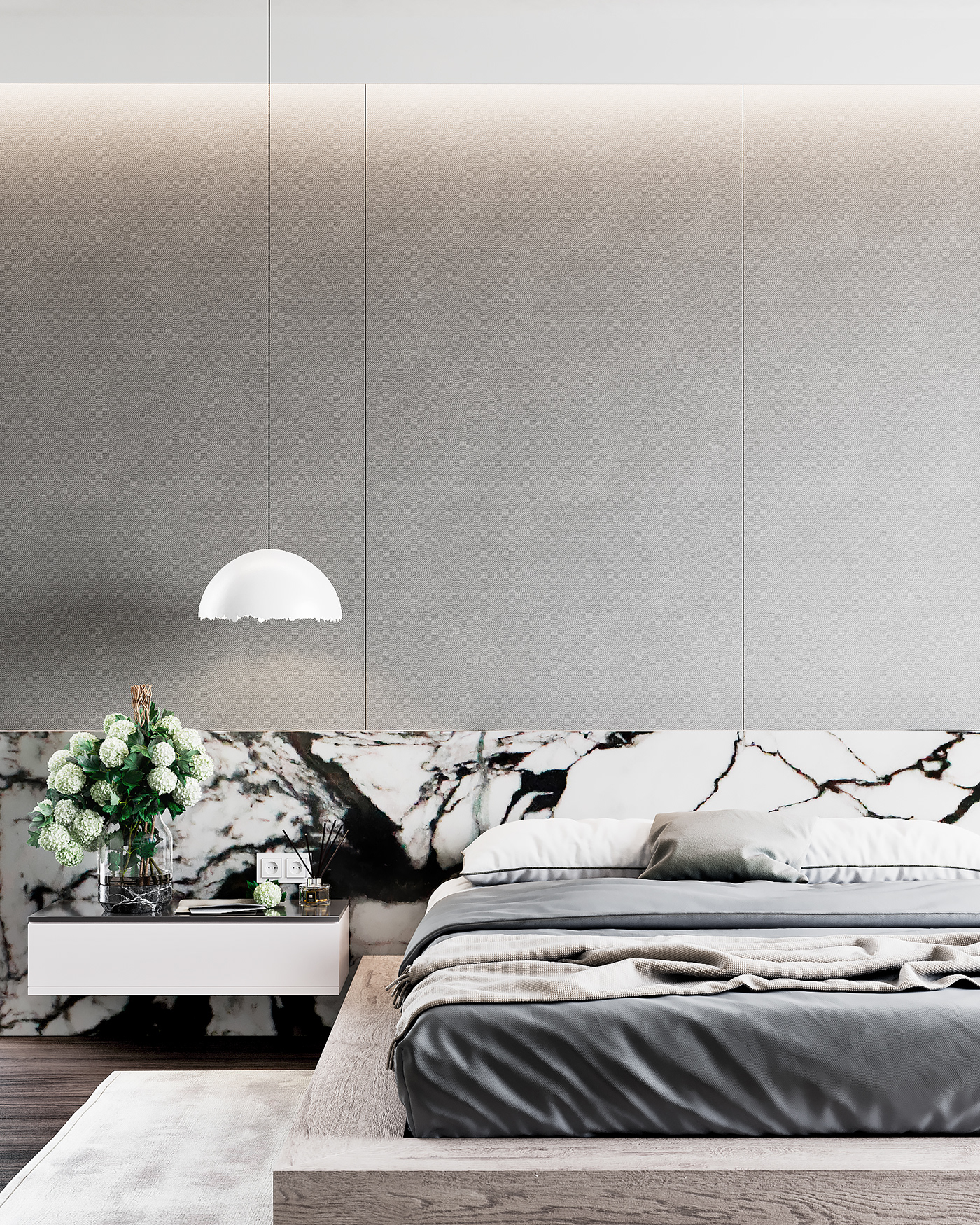 低饱和度的空间感，170㎡现代极简风魅力-12