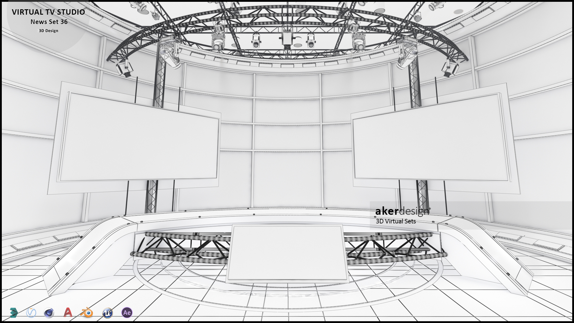 虚拟电视演播室新闻场景 36-1