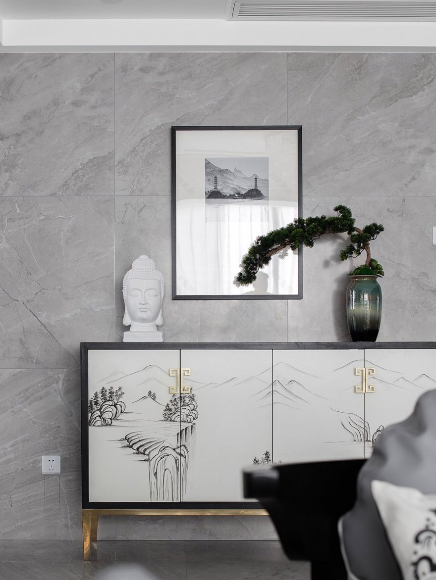 【新中式 瓯越韵】一个关于高级黑的水墨之居-52