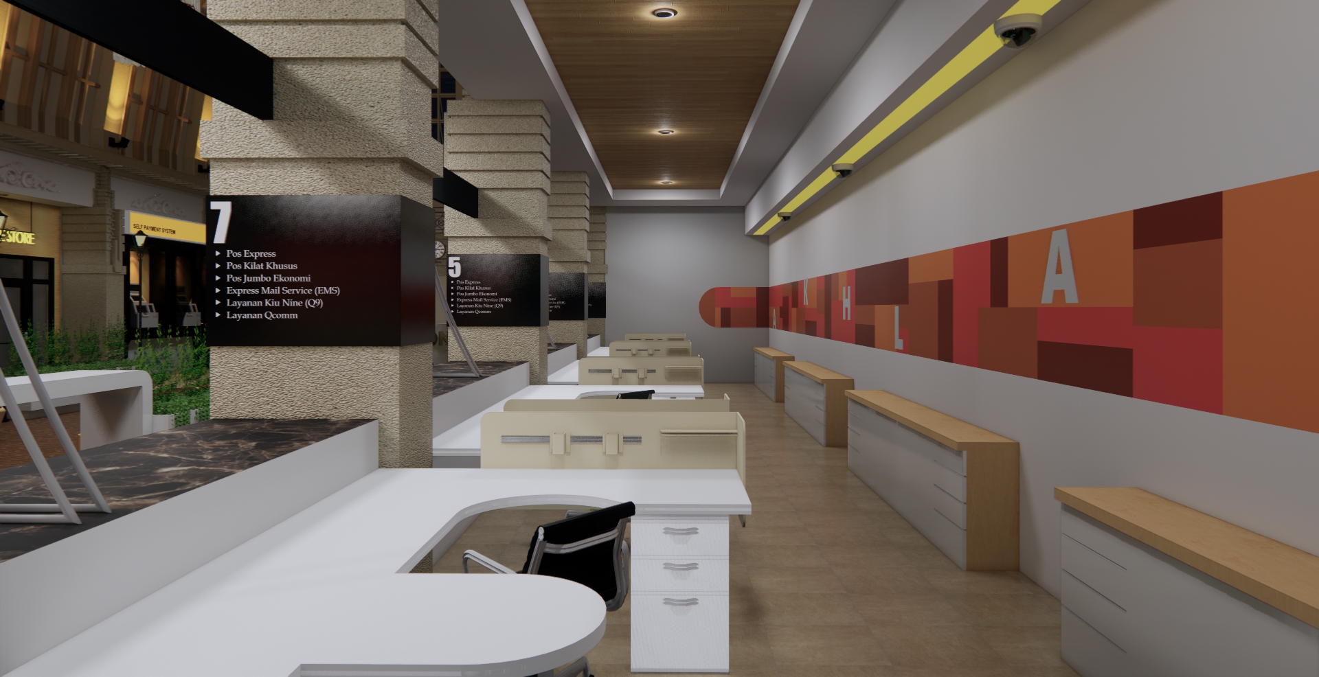 印尼泗水邮局室内改造设计-6