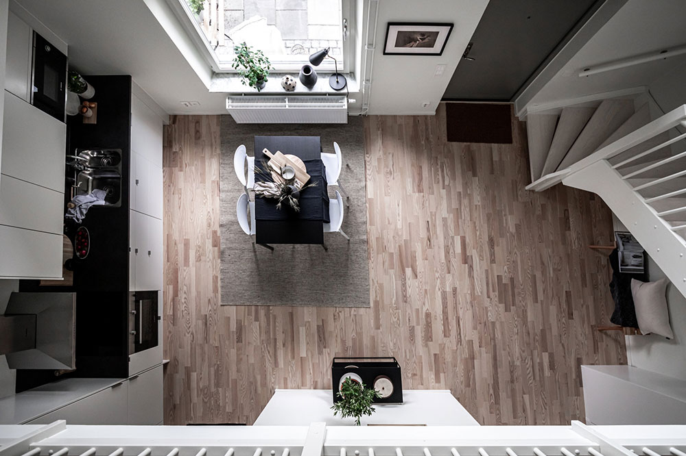 瑞典 Gothenburg 小公寓的创意设计 | 51 平米带阁楼客厅-3